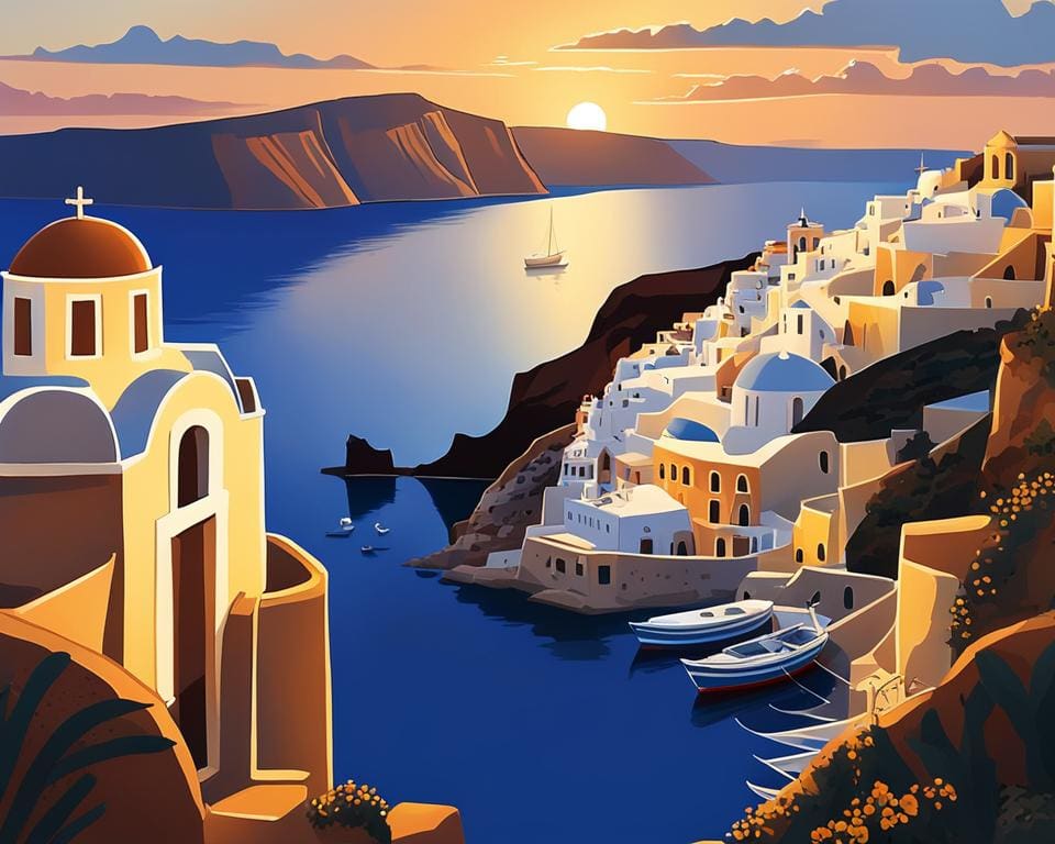 Griekenland: Zonsondergang kijken in Santorini.