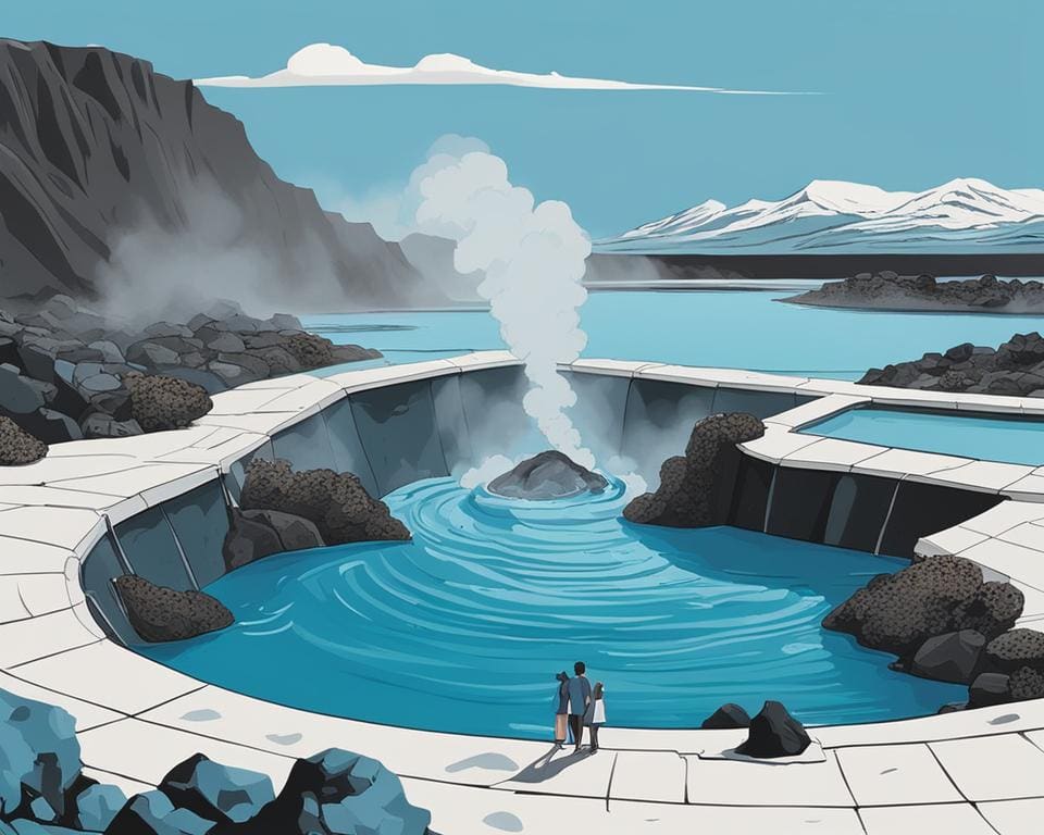 IJsland: Het Blue Lagoon geothermisch bad bezoeken.