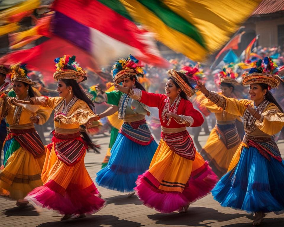 Peruaanse dansers op een festival