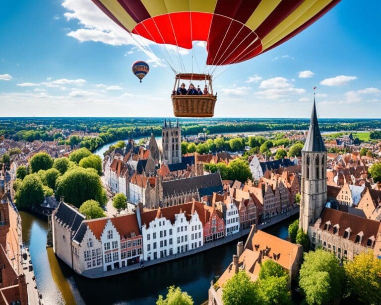 Ballonvaart over Brugge, België