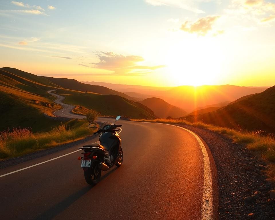 Vrijheid van de open weg tijdens een motorreis