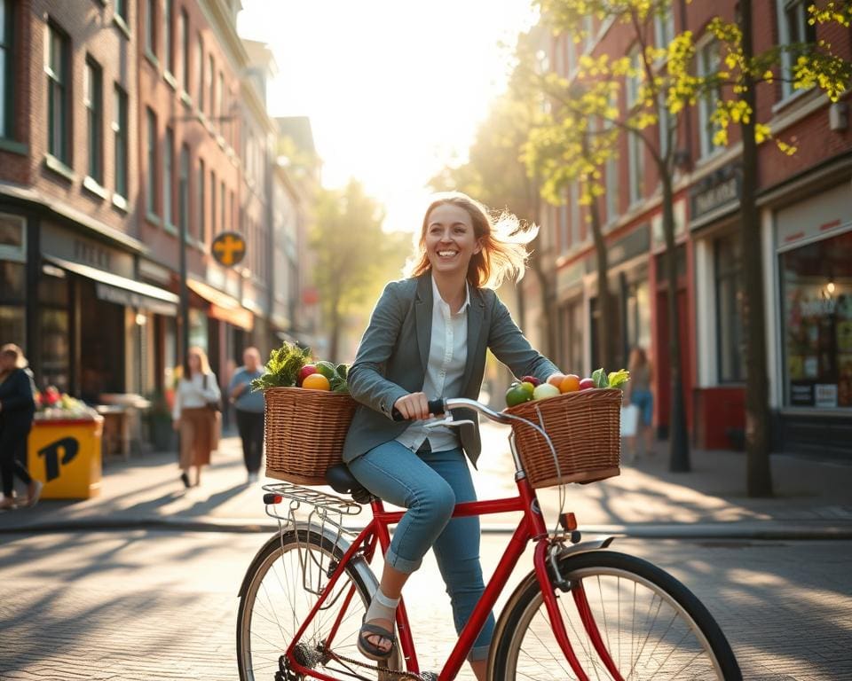Fietsen voor boodschappen