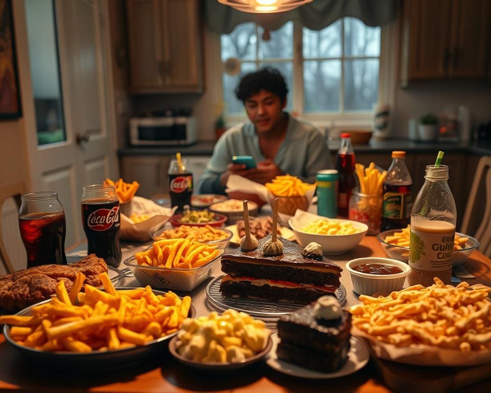 eten zonder veel activiteit