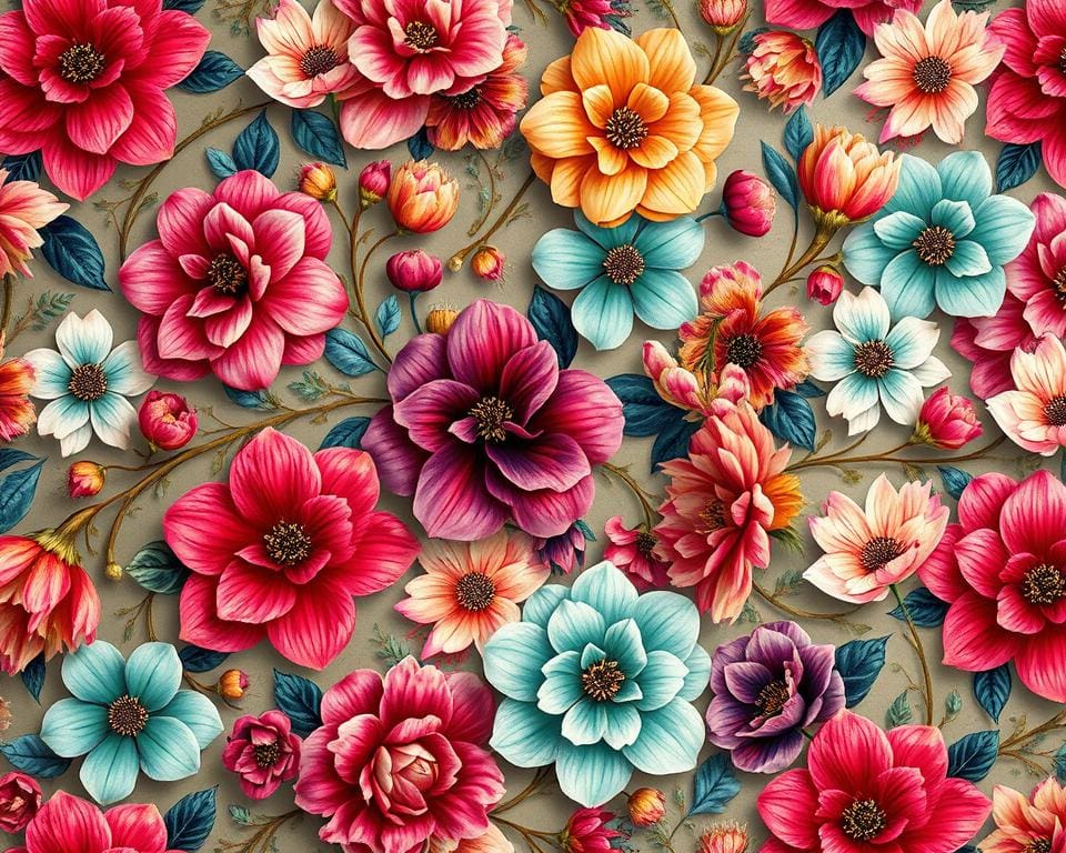 bloemenbehang