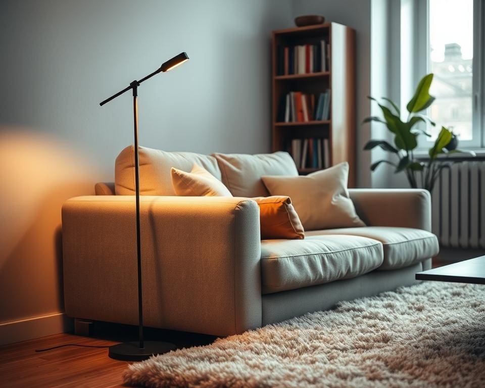 Welke vloerlamp past naast de bank?